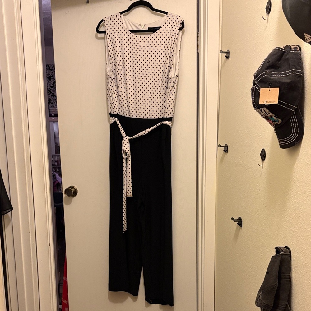 Tommy Hilfiger Black and White Polka Dot Jumpsuit